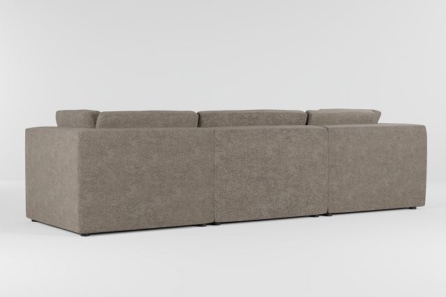 Destin Elite Brown Fabric 4-piece Bumper Sectional