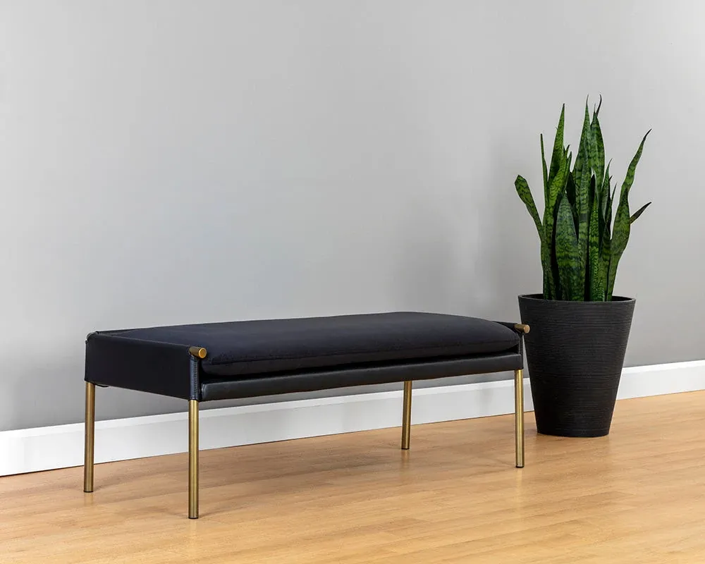 Monroe Black Upholstered Bench