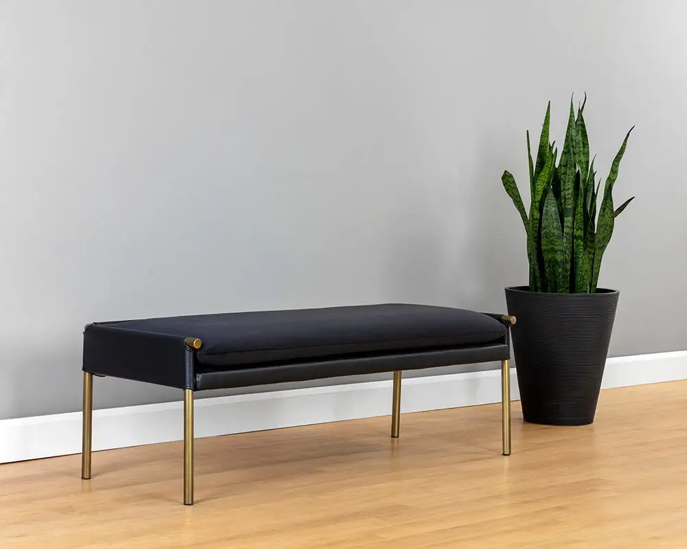Monroe Black Upholstered Bench Monroe Black Upholstered Bench