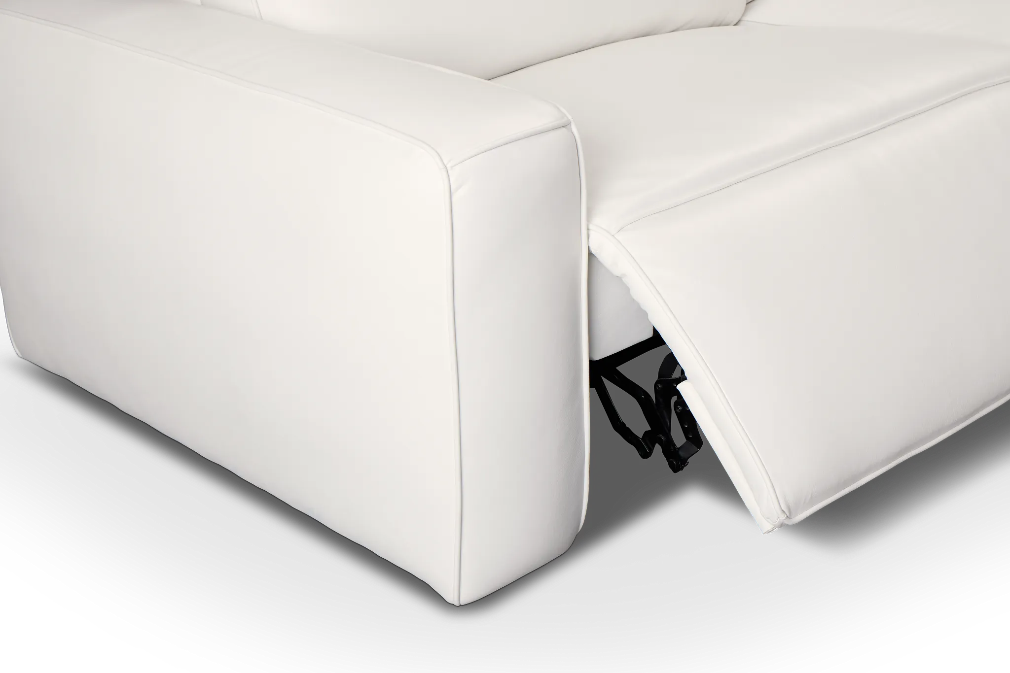 Tidal White Lthr/vinyl Small Two-arm Power Reclining Sectional