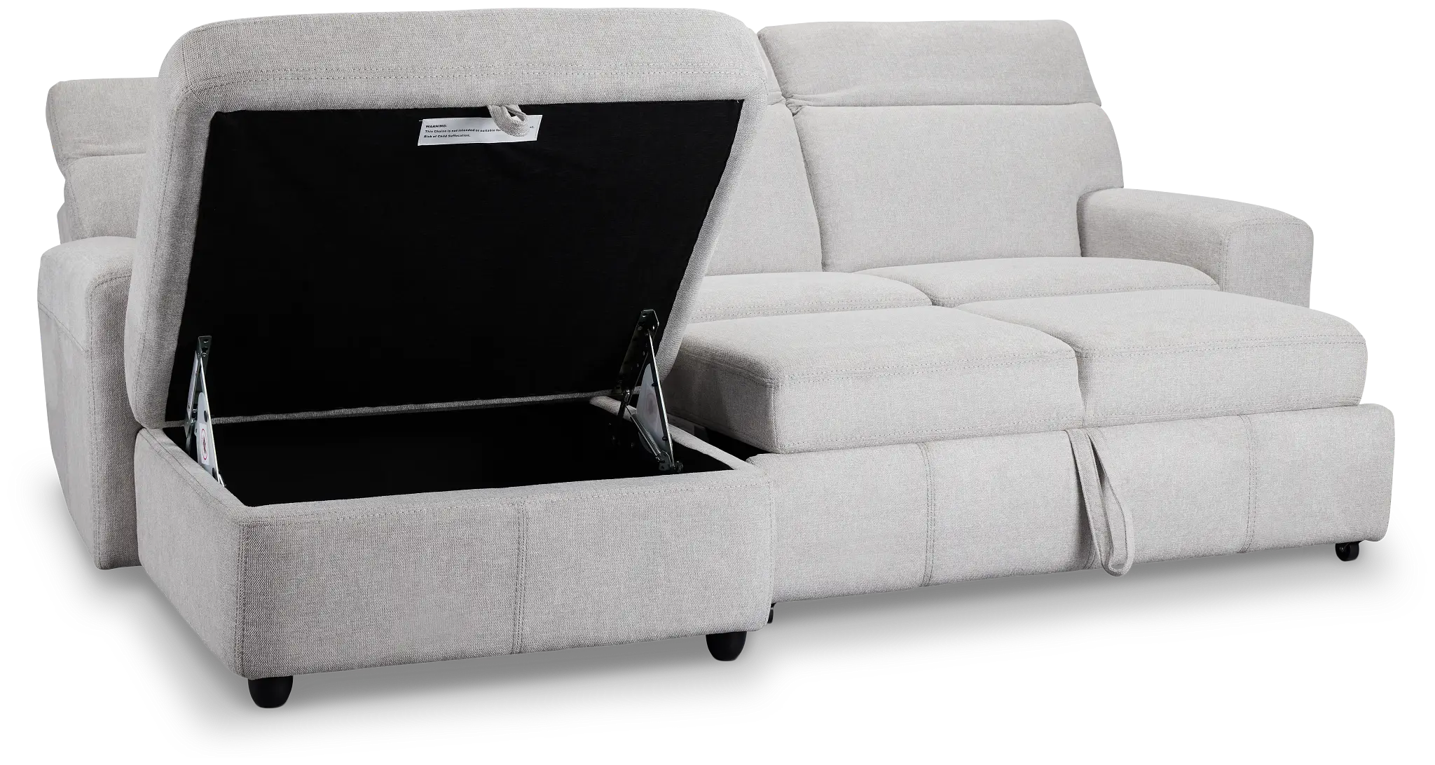 Callum Light Gray Storage Small Left Power Chaise Sleeper Sectional Callum Light Gray Storage Small Left Power Chaise Sleeper Sectional