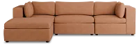 Destin Sutton Orange Fabric 4-piece Bumper Sectional