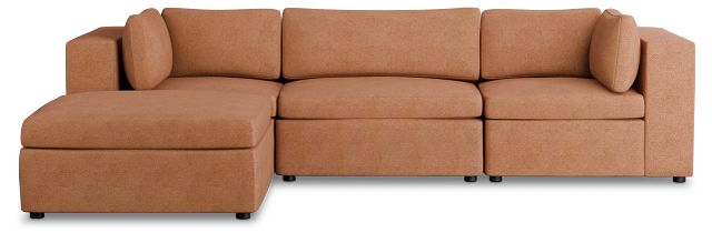 Destin Sutton Orange Fabric 4-piece Bumper Sectional