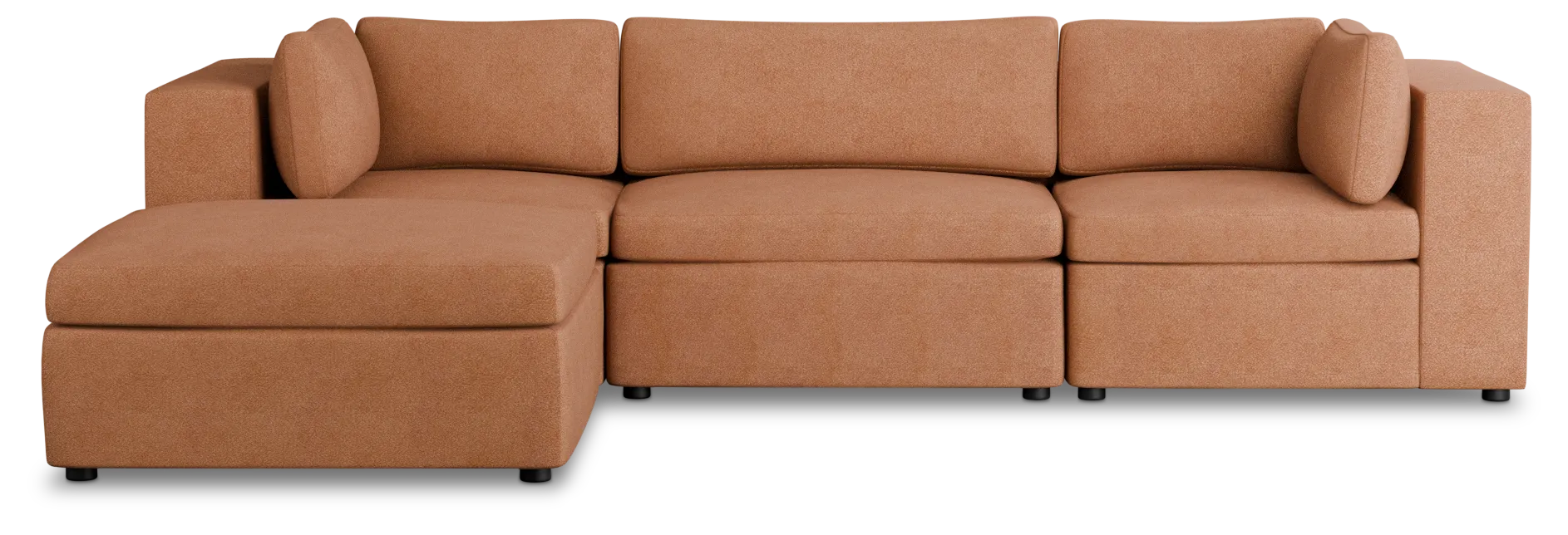 Destin Sutton Orange Fabric 4-piece Bumper Sectional
