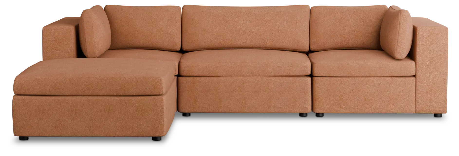 Destin Sutton Orange Fabric 4-piece Bumper Sectional Destin Sutton Orange Fabric 4-piece Bumper Sectional