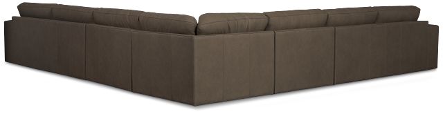 Kellan Dark Gray Leather Large Two-arm Sectional