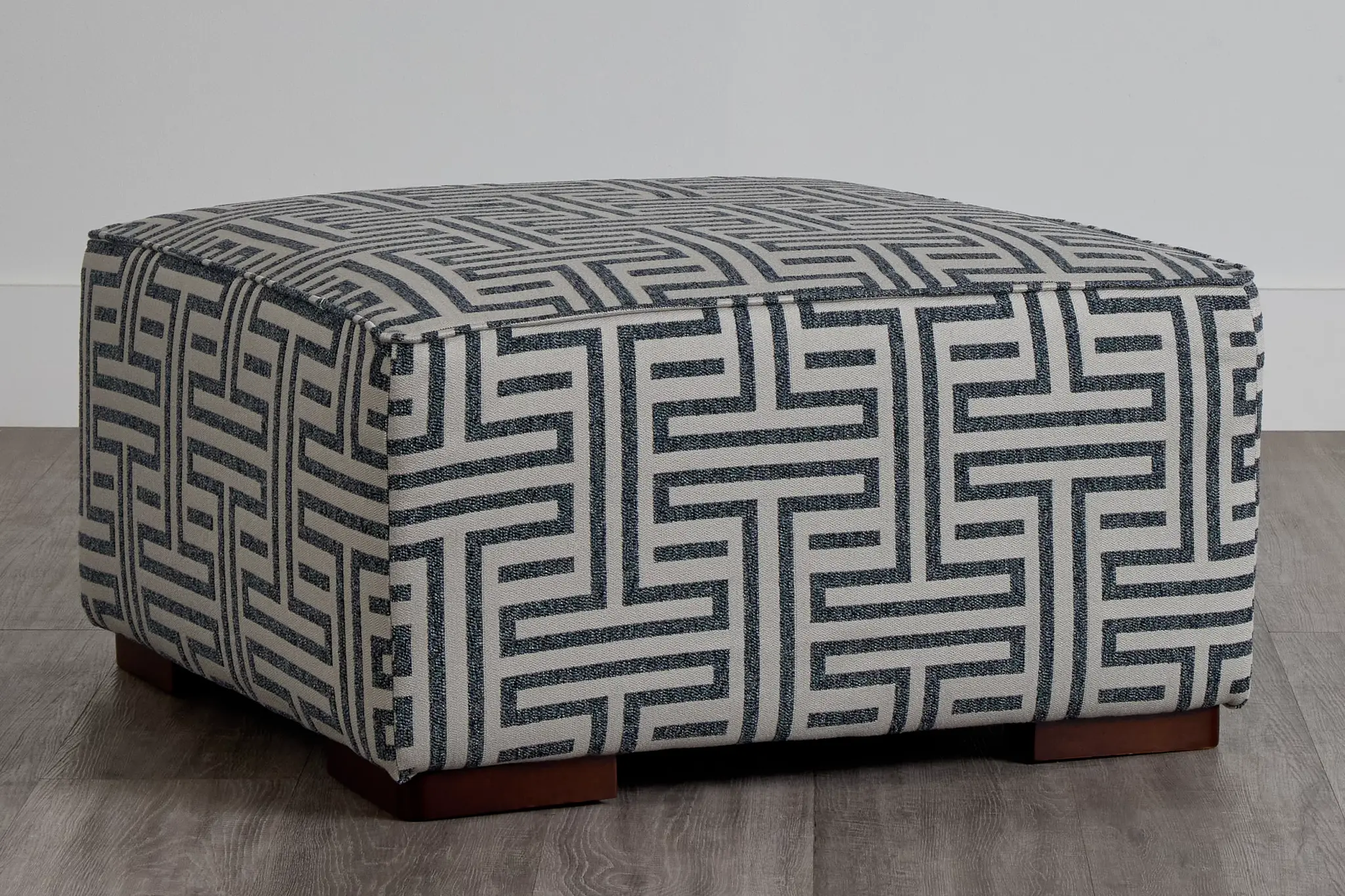 Doric Blue Fabric Accent Ottoman Doric Blue Fabric Accent Ottoman