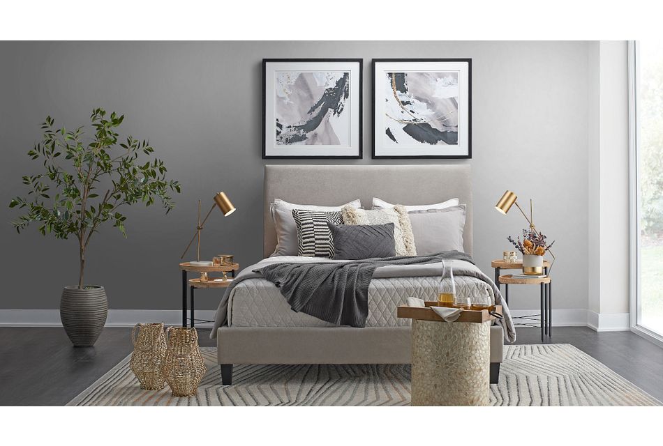 Lucy Light Gray Uph Platform Bed