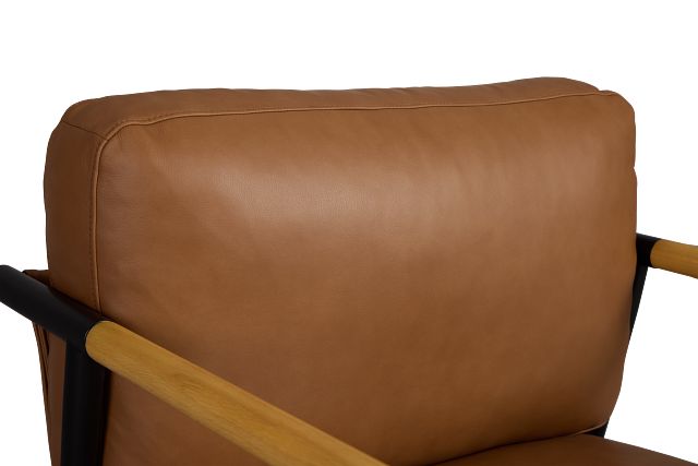 Fiora Light Brown Leather Accent Chair