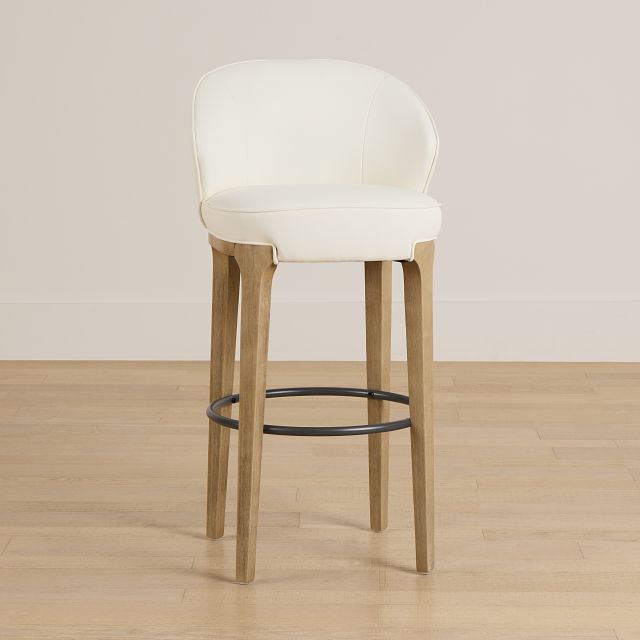 Libby Whitemicro 30" Upholstered Barstool