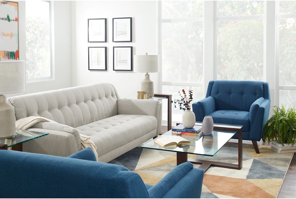 Tahoe Dark Blue Fabric Chair Living Room Chairs City Furniture