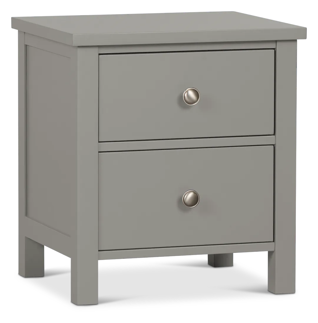 Charleston Gray 2-drawer Nightstand