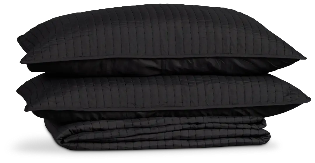 Keaton Black 3 Piece Comforter Set Keaton Black 3 Piece Comforter Set