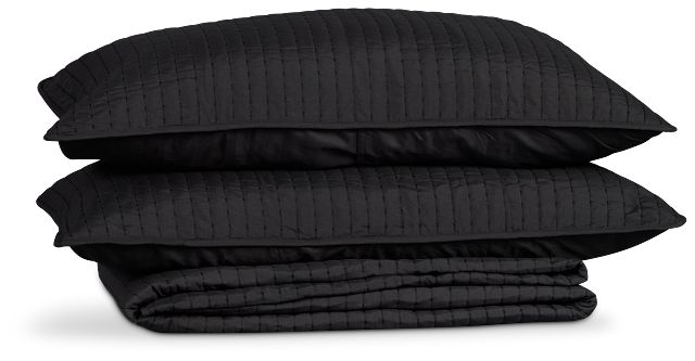 Keaton Black 3 Piece Comforter Set