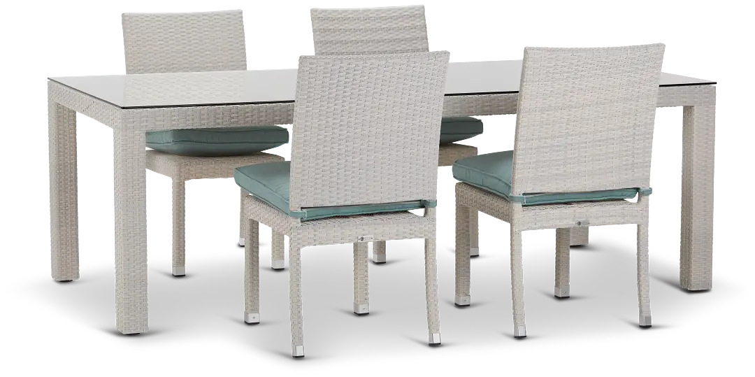 Bahia Teal 84" Rectangular Table & 4 Chairs Bahia Teal 84" Rectangular Table & 4 Chairs