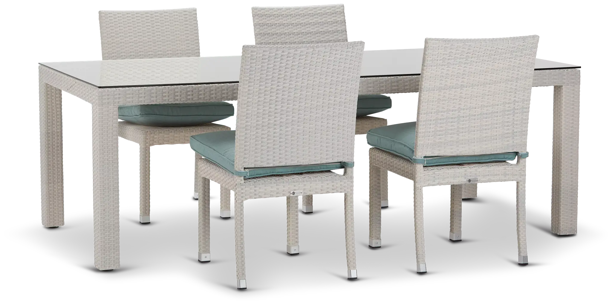 Bahia Teal 84" Rectangular Table & 4 Chairs Bahia Teal 84" Rectangular Table & 4 Chairs