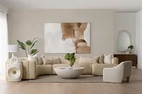 Jace Ivory Lthr/vinyl Small Dual Power Right Chaise Sectional