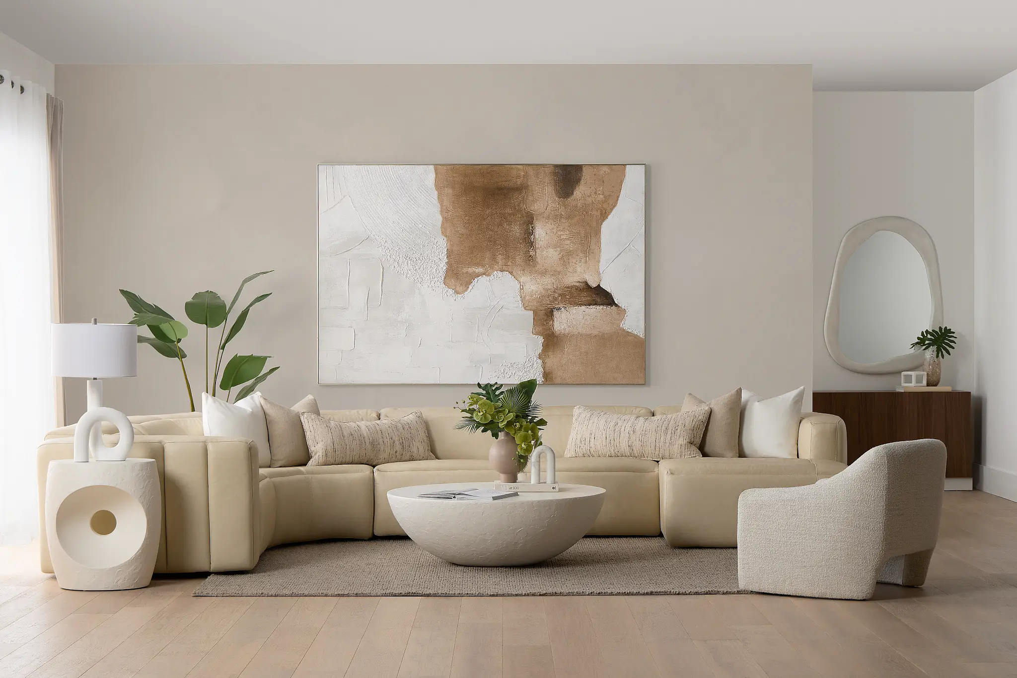 Neutral Base with Soft Pastel Accents