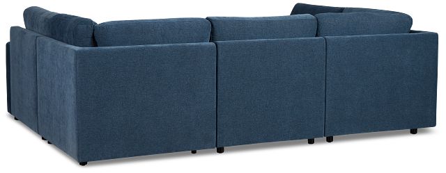 Addie Blue Fabric 6-piece Pit Storage Sectional