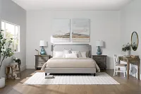 Whitney Light Gray Uph Platform Bed