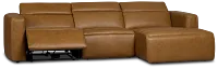 Jace Medium Brown Lthr/vinyl Right Chaise Power Reclining Sectional