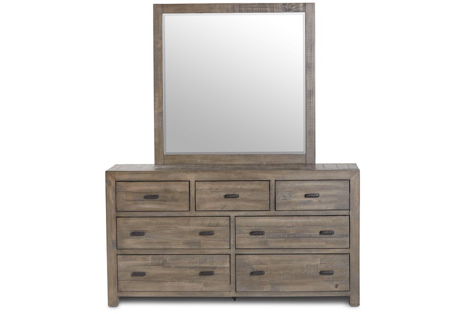 Seattle Gray Wood Dresser & Mirror