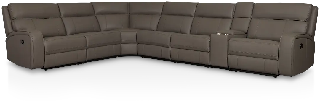 Rhett Gray Micro Large Two-arm Manually Reclining Sectional Rhett Gray Micro Large Two-arm Manually Reclining Sectional