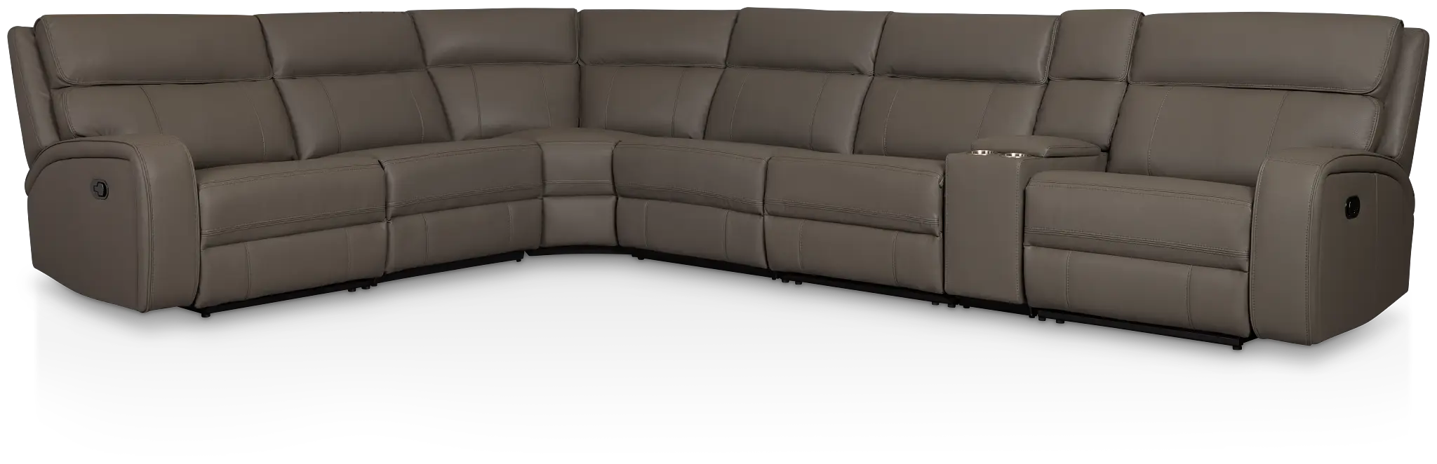Rhett Gray Micro Large Two-arm Manually Reclining Sectional Rhett Gray Micro Large Two-arm Manually Reclining Sectional