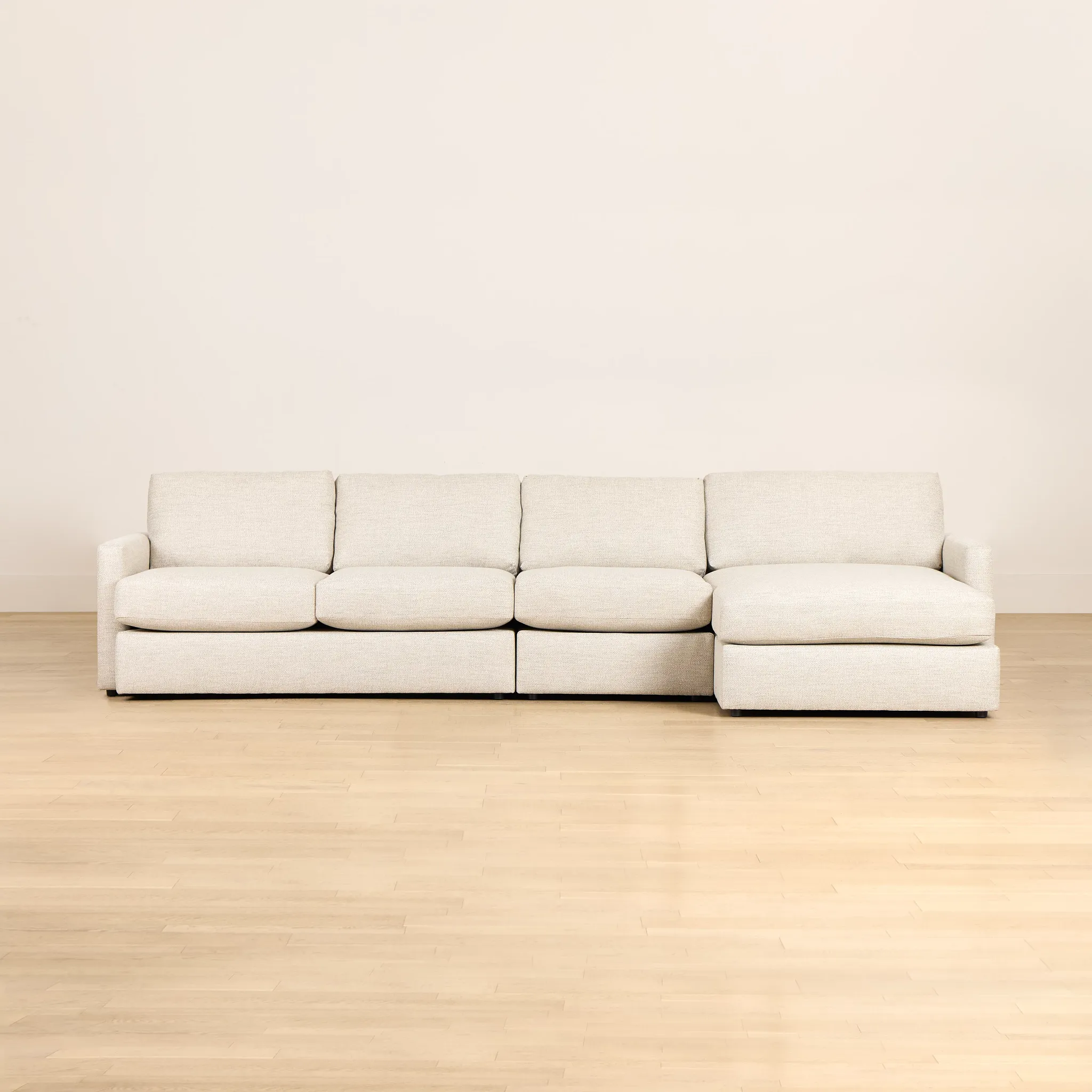 Maxwell Light Gray Fabric Small Right Chaise Sectional