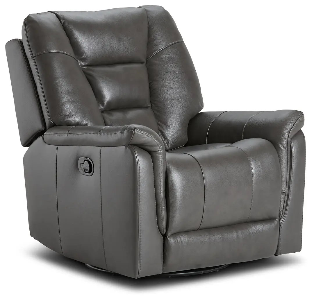 Owen Dark Gray Leather Swivel Glider Recliner Owen Dark Gray Leather Swivel Glider Recliner