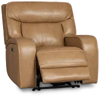 Jasper Light Brown Leather Power Recliner