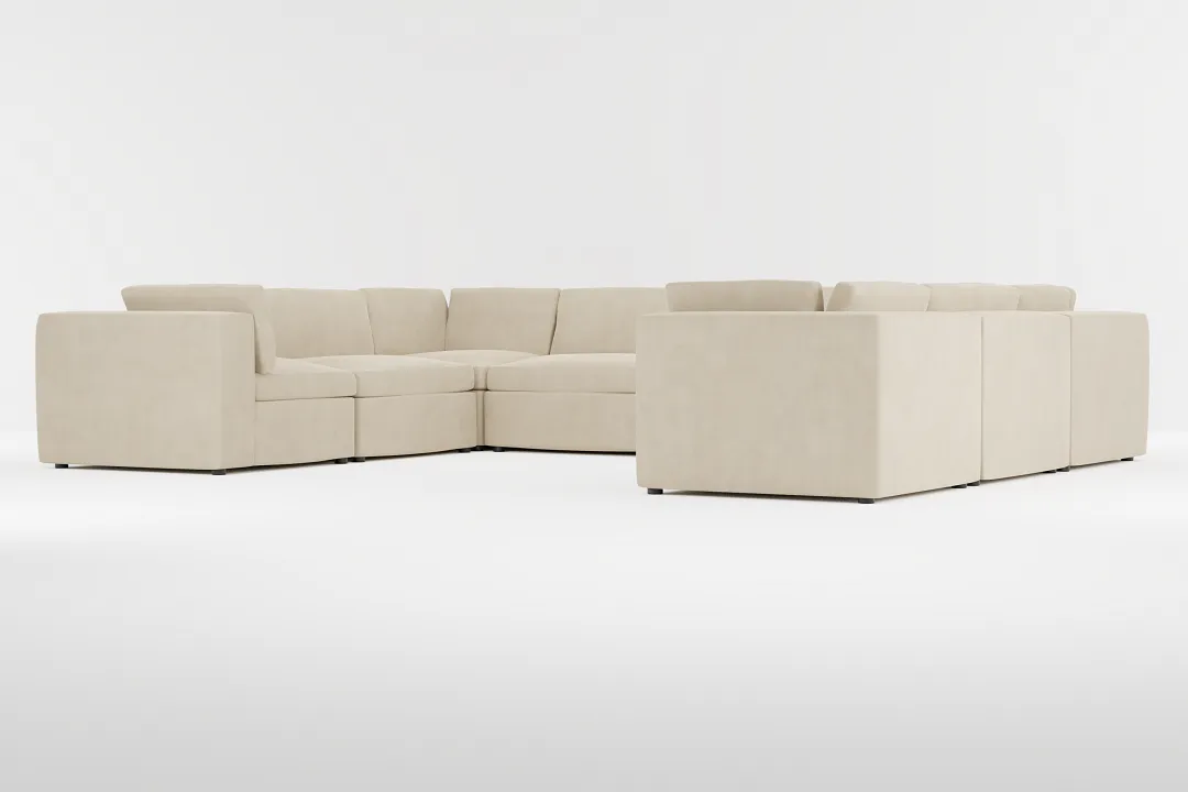 Destin Peyton Beige Fabric 8-piece Modular Sectional