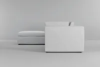 Destin Peyton White Fabric 4-piece Bumper Sectional