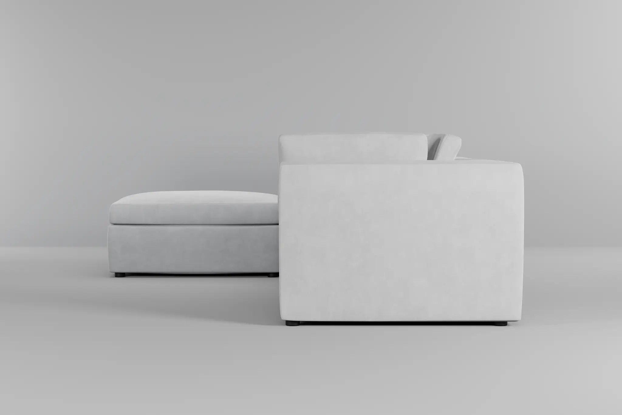 Destin Peyton White Fabric 4-piece Bumper Sectional Destin Peyton White Fabric 4-piece Bumper Sectional