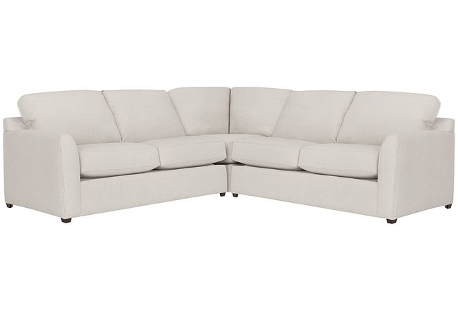 Asheville Light Taupe Fabric Two-arm Left Memory Foam Sleeper Sectional