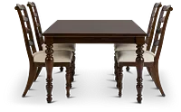 Savannah Dark Tone Rect Table & 4 Chairs