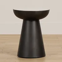 Darby White Marble Round End Table