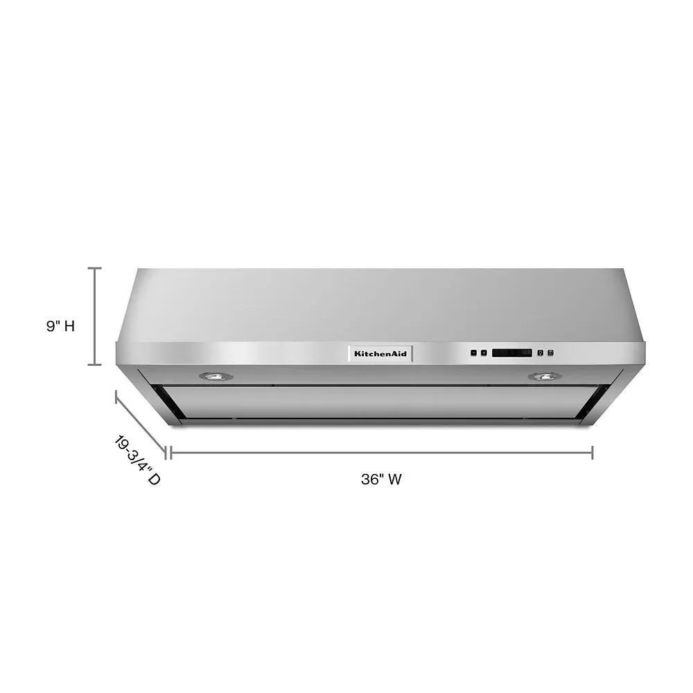 Kitchenaid 600 Series Stainless Steel 36" Commercial Style Under Cabinet Hood
