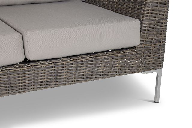 Tulum Gray Woven Loveseat W/ Cushion