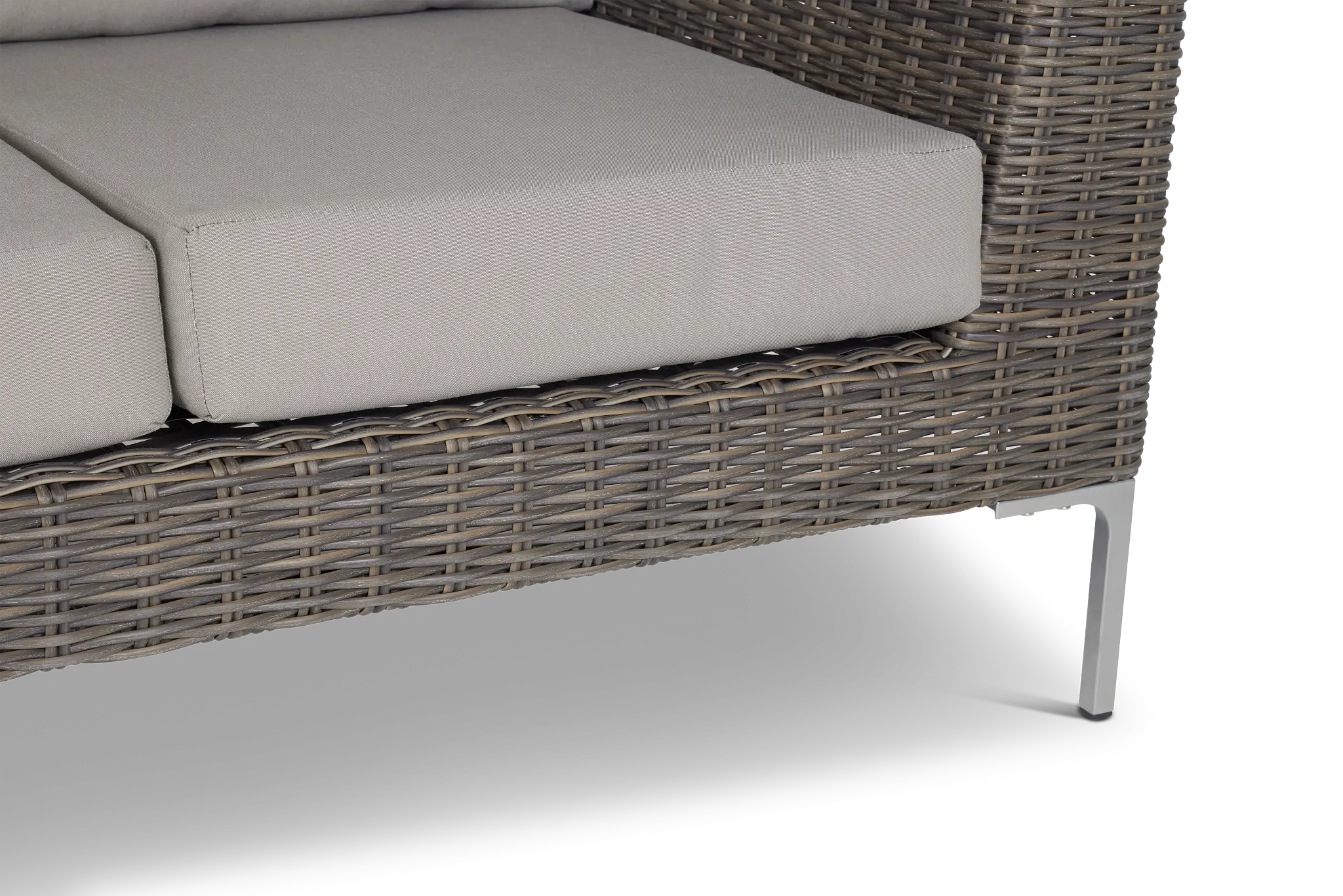 Tulum Gray Woven Loveseat W/ Cushion Tulum Gray Woven Loveseat W/ Cushion