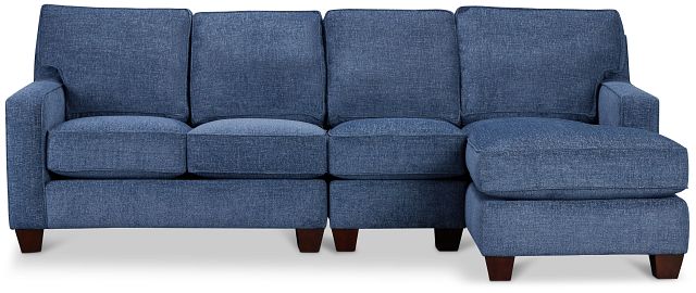 Andie Blue Fabric Small Right Chaise Sectional