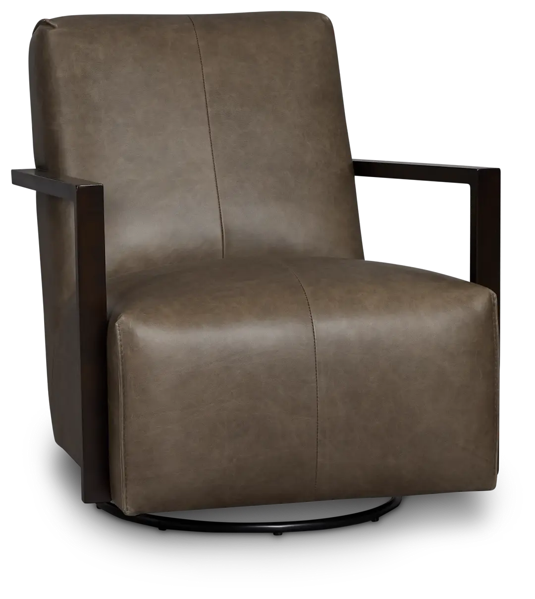 Lucas Dark Gray Leather Swivel Rocker Glider Lucas Dark Gray Leather Swivel Rocker Glider