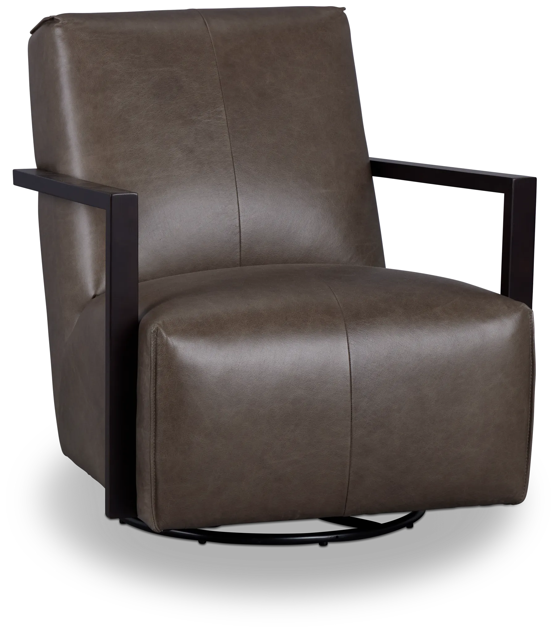 Lucas Dark Gray Leather Swivel Rocker Glider