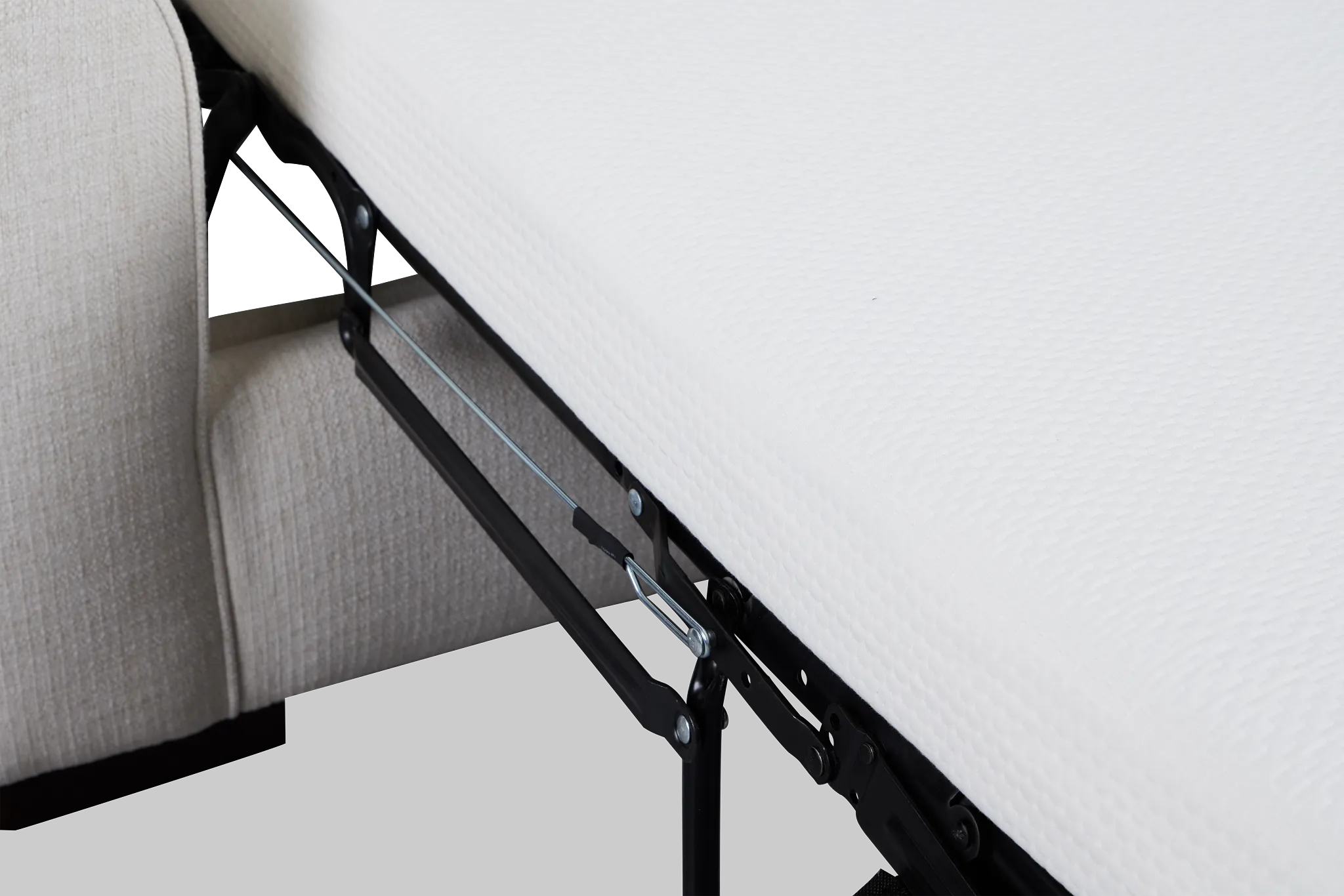 Austin White Fabric Memory Foam Sleeper