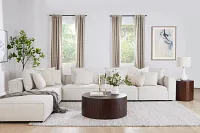 Tatum Beige Fabric 6-piece Pit Sectional