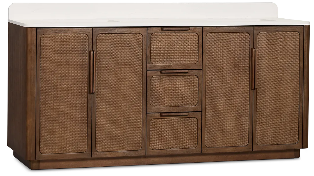 Pacific Mid Tone 72" Double Bathroom Vanity