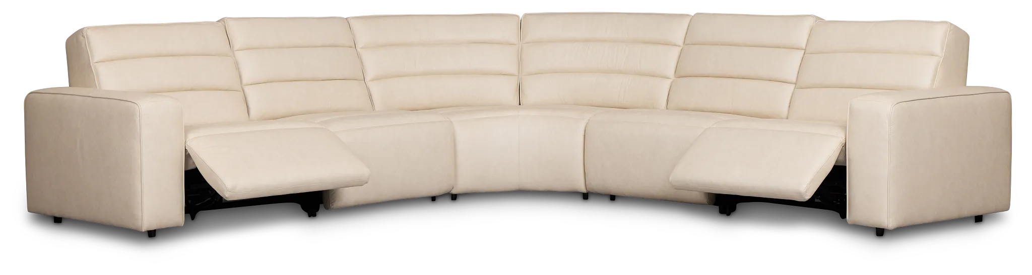 Sawyer Ivory Micro Small Dual Power Reclining Two-arm Sectional