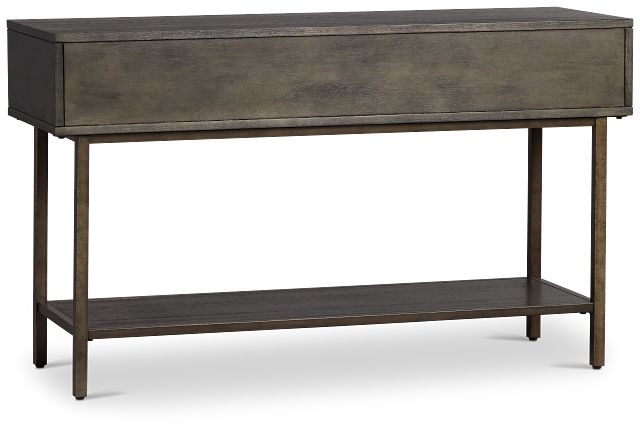 Fulton Dark Tone Wood Storage Sofa Table