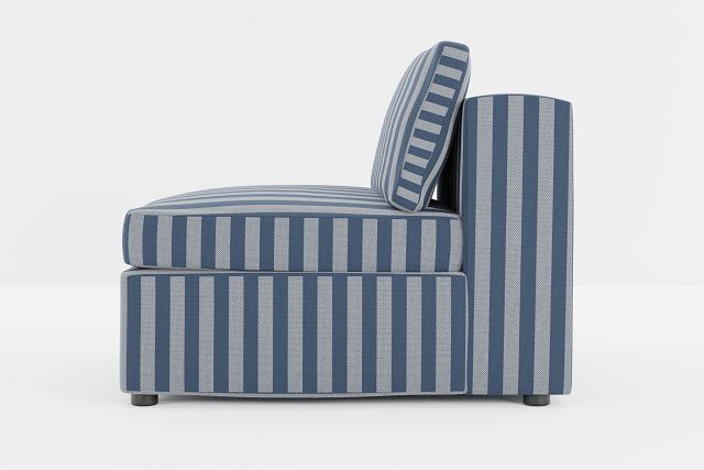 Destin Sea Lane Navy Fabric Armless Chair