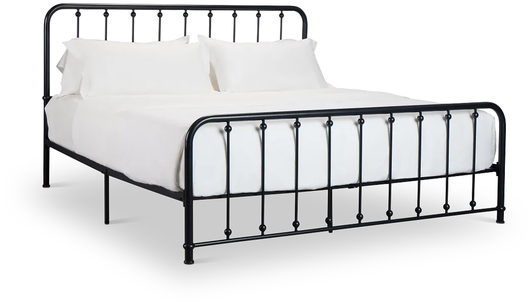 Rory Black Metal Panel Bed